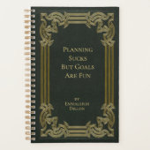 お洒落ヴィンテージエレガントオリーブグリーン本カバー プランナー手帳 (正面)