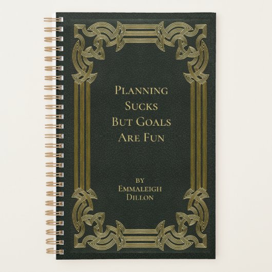 お洒落ヴィンテージエレガントオリーブグリーン本カバー プランナー手帳 (正面)