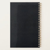 お洒落ヴィンテージエレガント金ゴールドとブラックブックカバー プランナー手帳 (裏面)