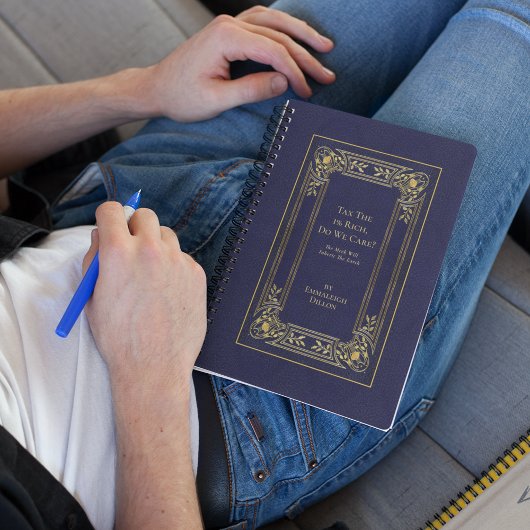 お洒落ヴィンテージエレガント金ゴールドとブルーブックカバー プランナー手帳