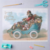 お洒落ヴィンテージサンタ華美イン 薄葉紙 (クラフト)