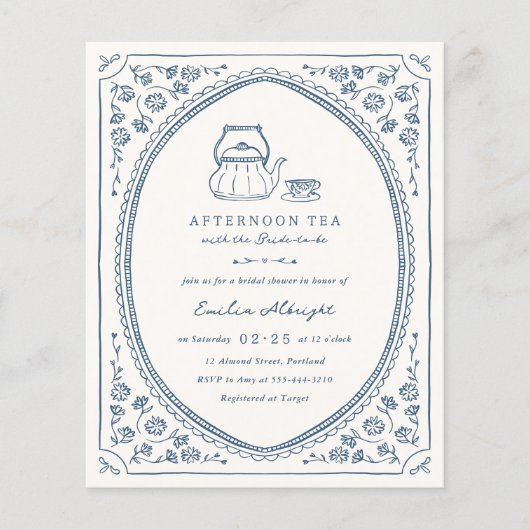 お洒落ヴィンテージバジェット茶パーティーブライダルシャワー (正面)