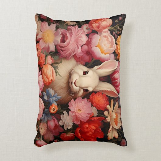 お洒落ヴィンテージバニー春開花 アクセントクッション (正面(垂直))