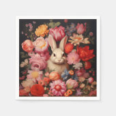 お洒落ヴィンテージバニー春開花 スタンダードカクテルナプキン (正面)
