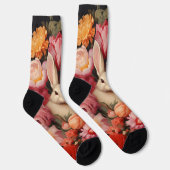 お洒落ヴィンテージバニー春開花 ソックス (右)