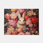 お洒落ヴィンテージバニー春開花 ドアマット (正面)