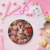 お洒落ヴィンテージバニー春開花 ペーパープレート (パーティー)