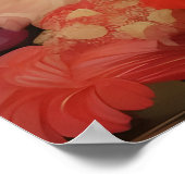 お洒落ヴィンテージバニー春開花 ポスター (角)