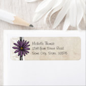 お洒落ヴィンテージパープルデイジー ラベル (インサイチュ)