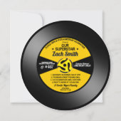 お洒落ヴィンテージビニル45レコードパーティー 招待状 (正面)