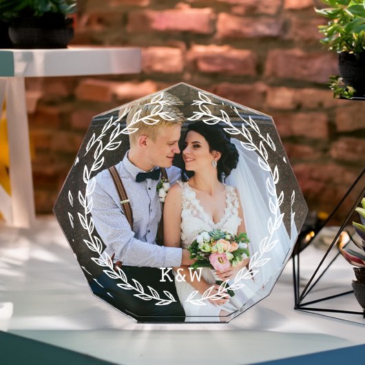 お洒落ヴィンテージフレモノグラムのーム フォトブロック