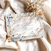 お洒落ヴィンテージフローラ結婚シダ 出欠カード