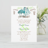 お洒落ヴィンテージラブバード結婚式招待状 招待状 (スタンド正面)