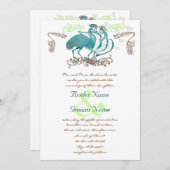 お洒落ヴィンテージラブバード結婚式招待状 招待状 (正面/裏面)