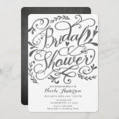 お洒落ヴィンテージレタリングチョークブライダルシャワー 招待状 (正面/裏面)