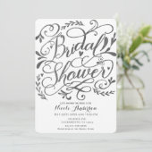 お洒落ヴィンテージレタリングチョークブライダルシャワー 招待状 (スタンド正面)