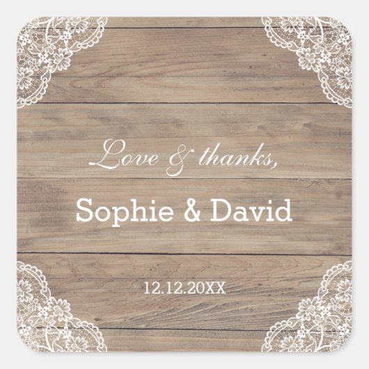 お洒落ヴィンテージレースオールドバ結婚ンズ スクエアシール (正面)