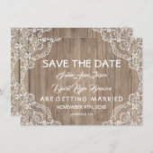 お洒落ヴィンテージレースオールドバ結婚ンズ セーブザデート (正面/裏面)