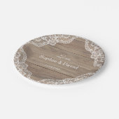 お洒落ヴィンテージレースオールドバ結婚ンズ ペーパープレート (アングル)