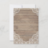 お洒落ヴィンテージレースオールドバ結婚ンズ 出欠カード (裏面)
