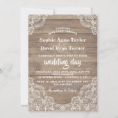 お洒落ヴィンテージレースオールドバ結婚ンズ 招待状 (正面)