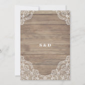 お洒落ヴィンテージレースオールドバ結婚ンズ 招待状 (裏面)