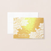 お洒落ヴィンテージレ結婚ース 箔カード (封筒付き正面)