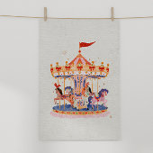 お洒落ヴィンテージ回転木馬の水色 ポスター