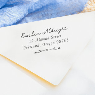 お洒落ヴィンテージ手書き差出人住所 ラバースタンプ