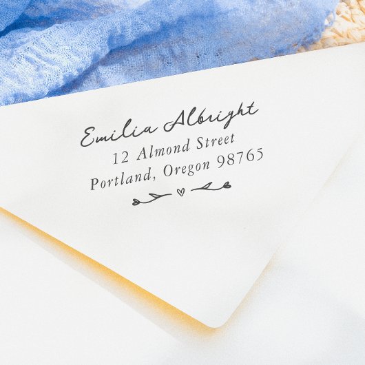 お洒落ヴィンテージ手書き差出人住所 ラバースタンプ