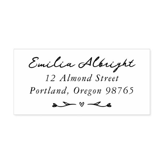 お洒落ヴィンテージ手書き差出人住所 ラバースタンプ (インプリント)