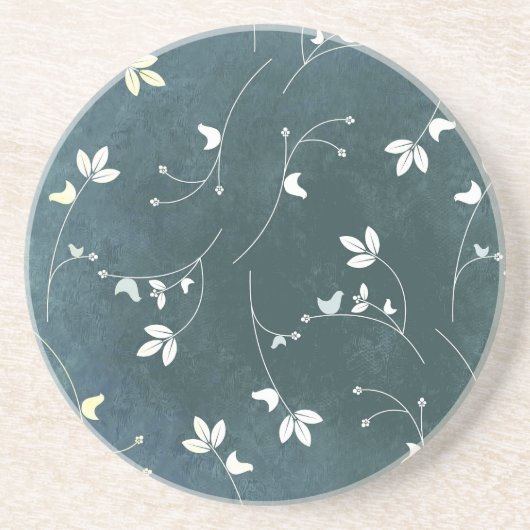 お洒落ヴィンテージ模様葉 コースター (正面)