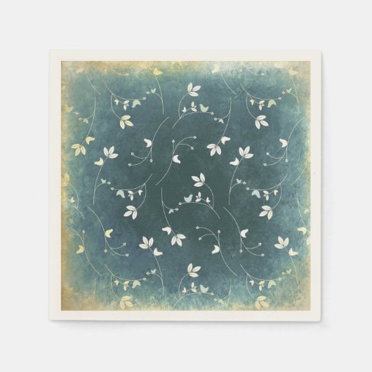 お洒落ヴィンテージ模様葉 スタンダードカクテルナプキン (正面)