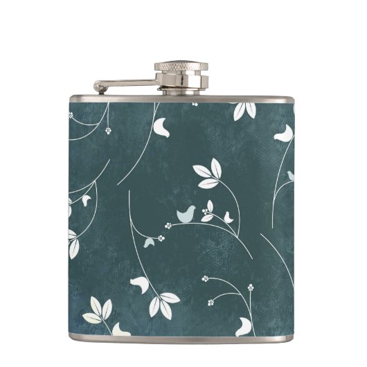 お洒落ヴィンテージ模様葉 フラスク (正面)