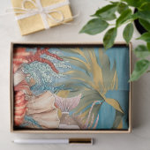 お洒落ヴィンテージ海フローラと魚 薄葉紙 (ギフト)