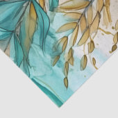 お洒落ヴィンテージ海フローラと魚 薄葉紙 (詳細)