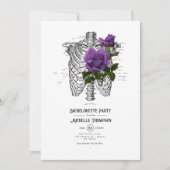 お洒落ヴィンテージ紫バラゴシックバチェロレッテ 招待状 (正面)