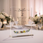 お洒落ヴィンテージ結婚フローラの座席表 アクリルサイン