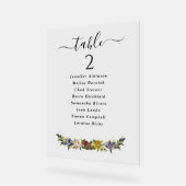 お洒落ヴィンテージ結婚フローラの座席表 アクリルサイン (傾斜)