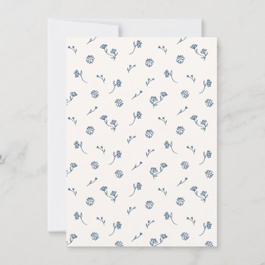 お洒落ヴィンテージ茶パーティーブライダルシャワー 招待状 (裏面)