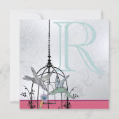 お洒落ヴィンテージ鳥かご結婚式招待状 招待状 (裏面)