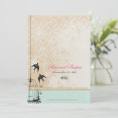 お洒落ヴィンテージ鳥かご結婚式招待状 招待状 (スタンド正面)