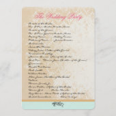 お洒落ヴィンテージ鳥かご結婚式 プログラム (裏面)