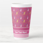 お洒落一輪花かわいらし柄 カフェラテマグ (正面)