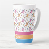 お洒落一輪花かわいらし柄 カフェラテマグ (右アングル)