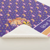 お洒落一輪花かわいらし柄 シェルパブランケット (3/4)