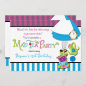 お洒落不機嫌茶パーティーカップパーティの招待状 招待状 (正面/裏面)