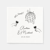 お洒落予測できなレトロおもしろいフランスの婚約パーティ スタンダードカクテルナプキン (正面)