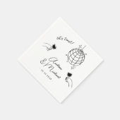 お洒落予測できなレトロおもしろいフランスの婚約パーティ スタンダードカクテルナプキン (角)