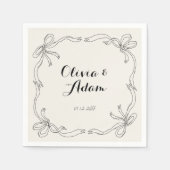 お洒落予測できなレトロ手引き弓結婚の スタンダードカクテルナプキン (正面)